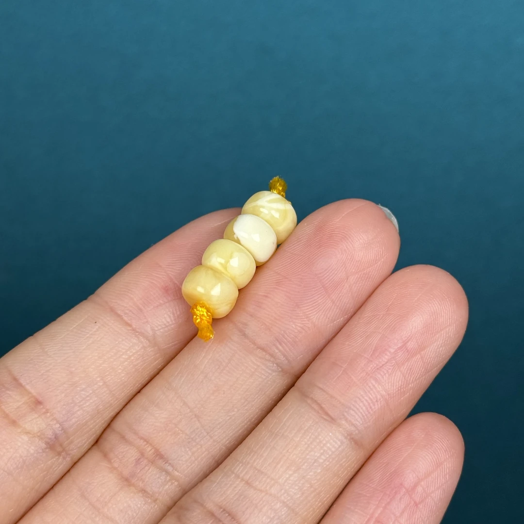K3717天然原矿蜜蜡隔珠 7.2mm一物一图 支持鉴定