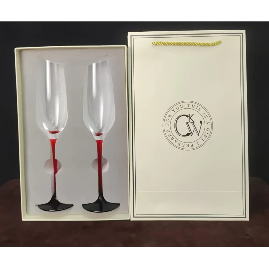 欧式红杆香槟杯套装创意水晶玻璃红酒杯高脚杯