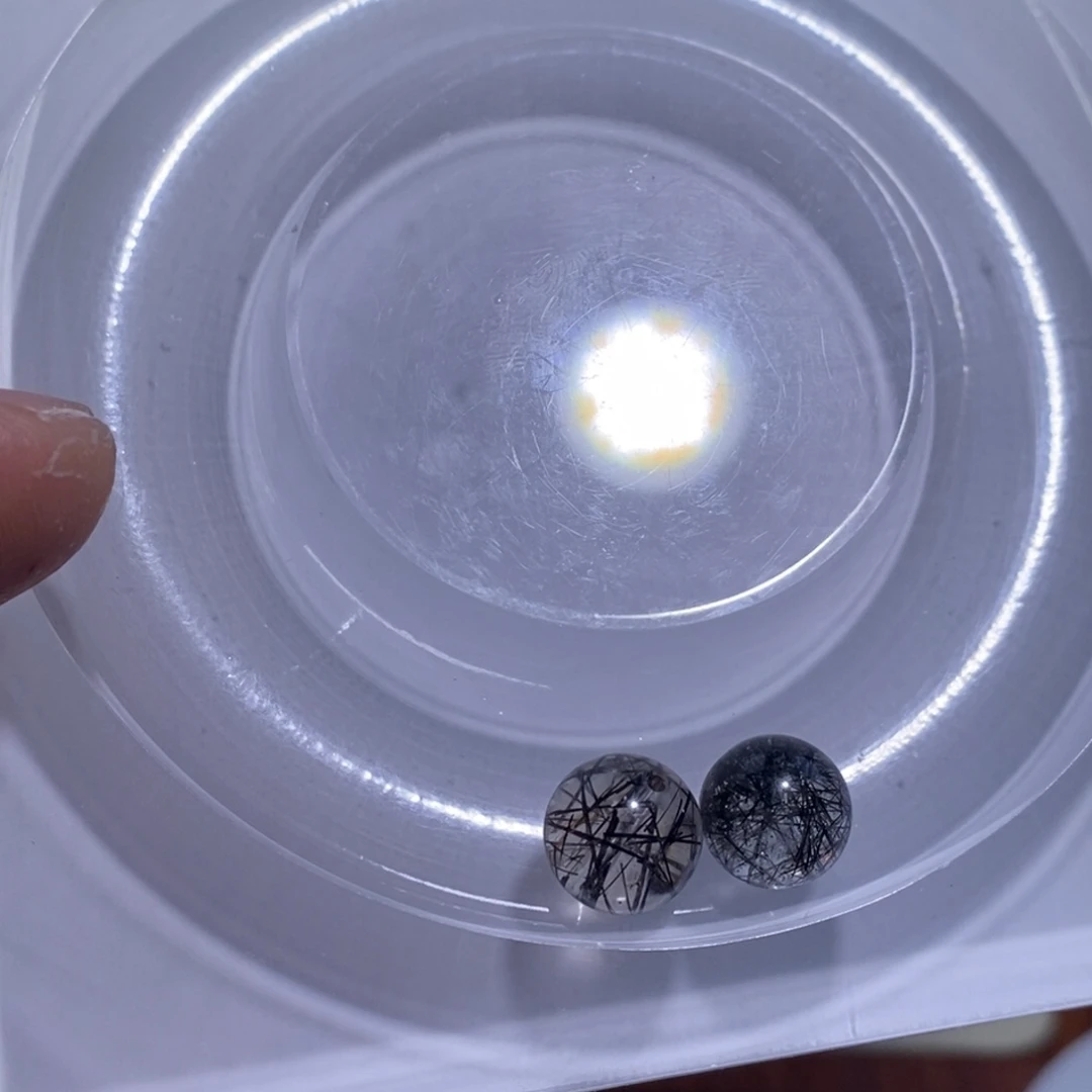 童***画未镶嵌手链水晶黑发晶单珠10mm两个10.4mm