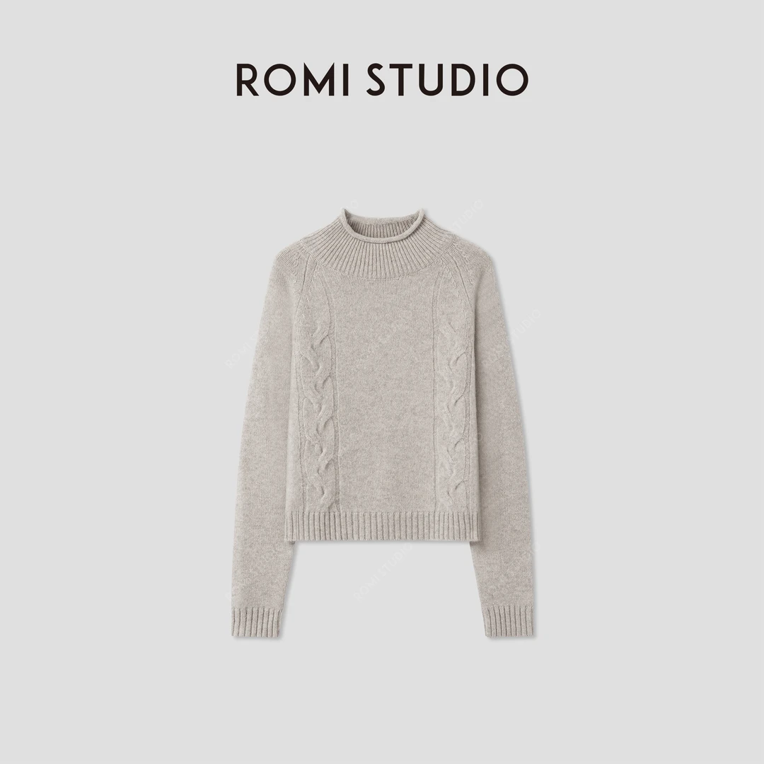ROMI STUDIO“温暖如初”100%澳洲羊毛秋冬经典绞花毛衣RWCASZ4968