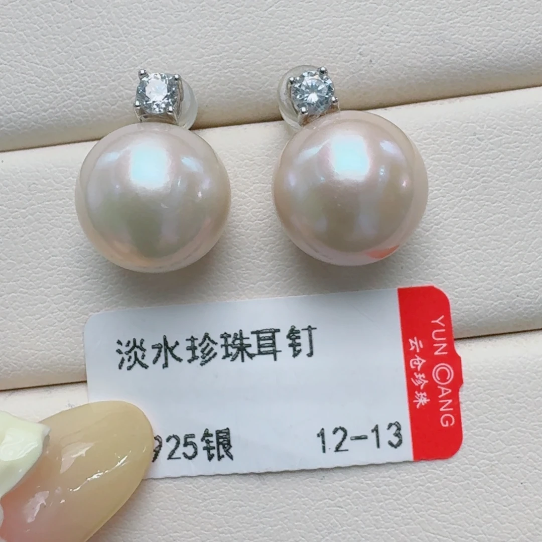 耳饰淡水珍珠银S925镶嵌@@be135