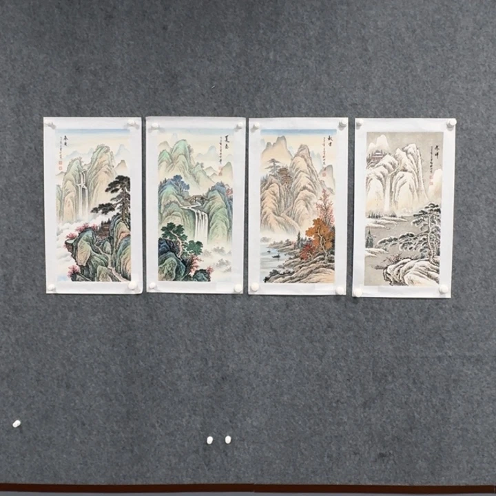 玄***明国画山水四条屏绘画作品