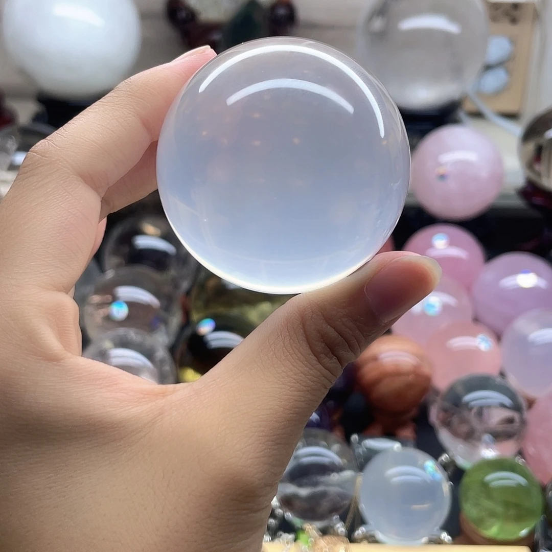 水晶珠宝半成品未镶嵌奶白晶全净体彩针卡53