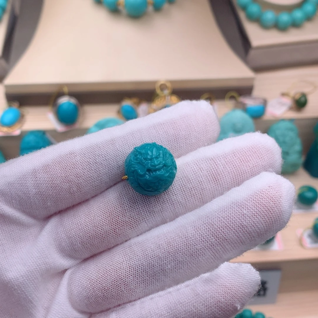 绿松石珠宝奇石未镶嵌15.6mm