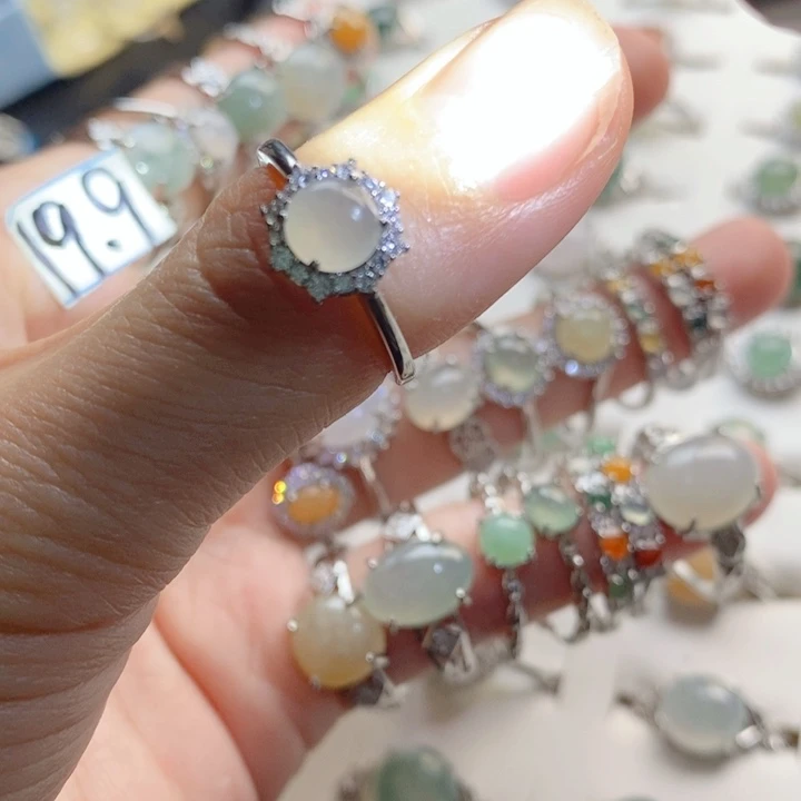 C***翡翠戒指未镶嵌缅甸天然