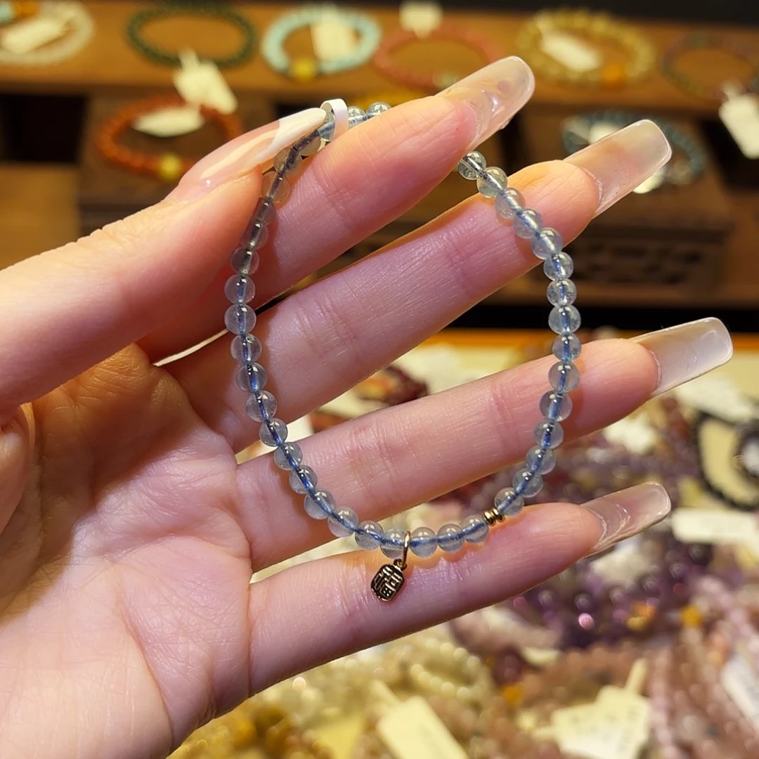 水晶手链银S925镶嵌海8090