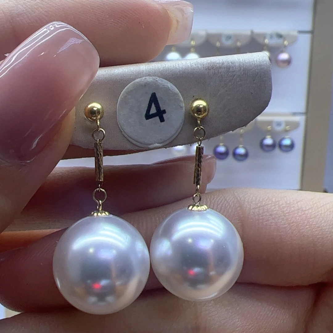 淡水珍珠耳饰18K金镶嵌