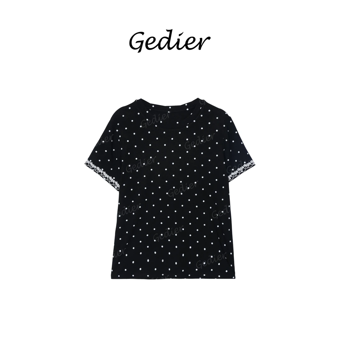 【歌蒂尔】2025年春季欧若风夏季时尚波点短袖T恤 TG510579Y