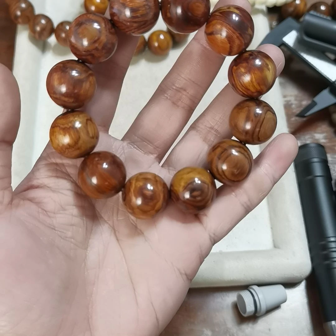 黄花梨/降香黄檀手串/手链20mm一颗水线微裂