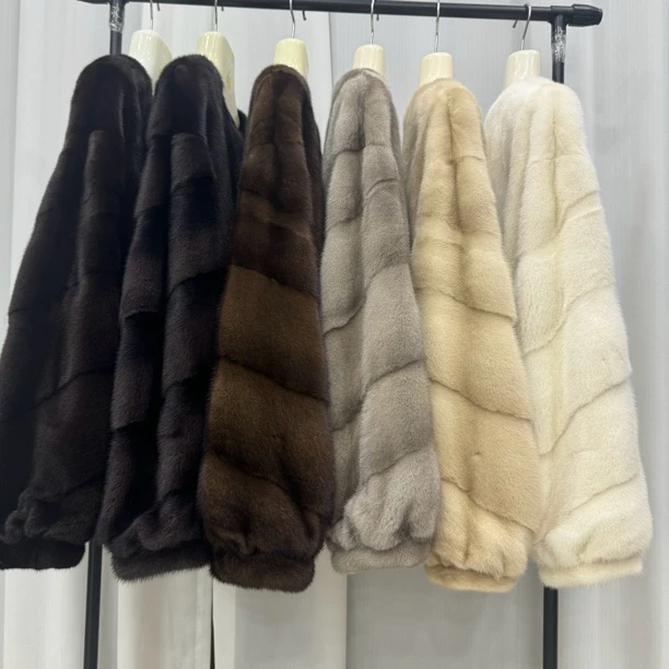 653号（65长）2025进口紫金短二天鹅绒水貂皮草女装脊子靠坎工艺