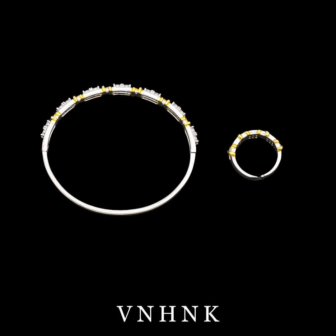 铜合金合成锆石手镯 美可儿   M388  银色（60*50mm）戒指手镯套装