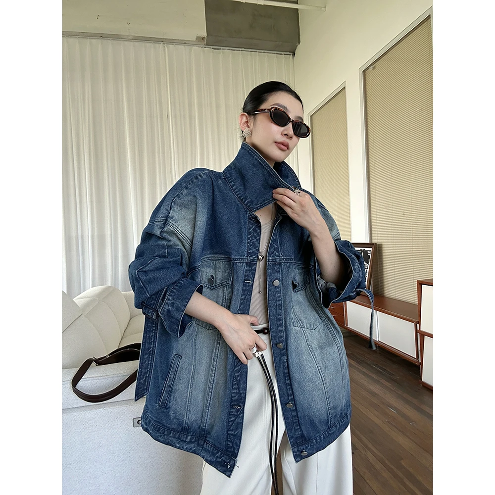 JCCC影子【丹宁风衣】蓝色复古水洗做旧宽松牛仔外套JE5ANW12