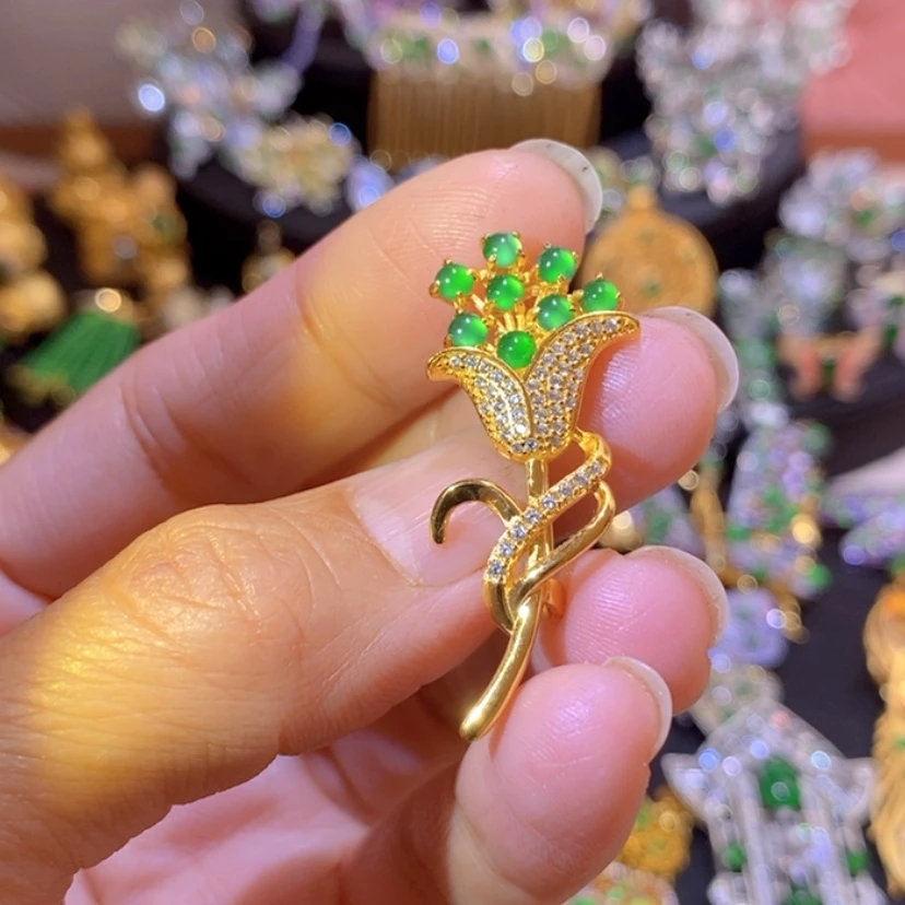 【闪购商品】银S925镶嵌挂件翡翠