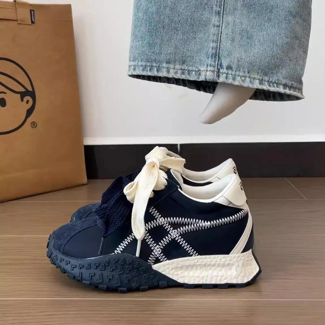 百搭内增高女鞋流行厚底德训鞋2025春季新款阿甘鞋女士休闲运动鞋