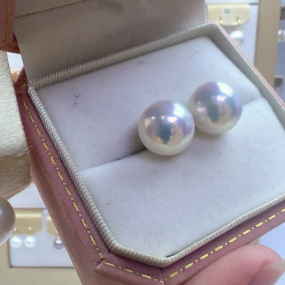 18K金镶嵌淡水珍珠耳饰