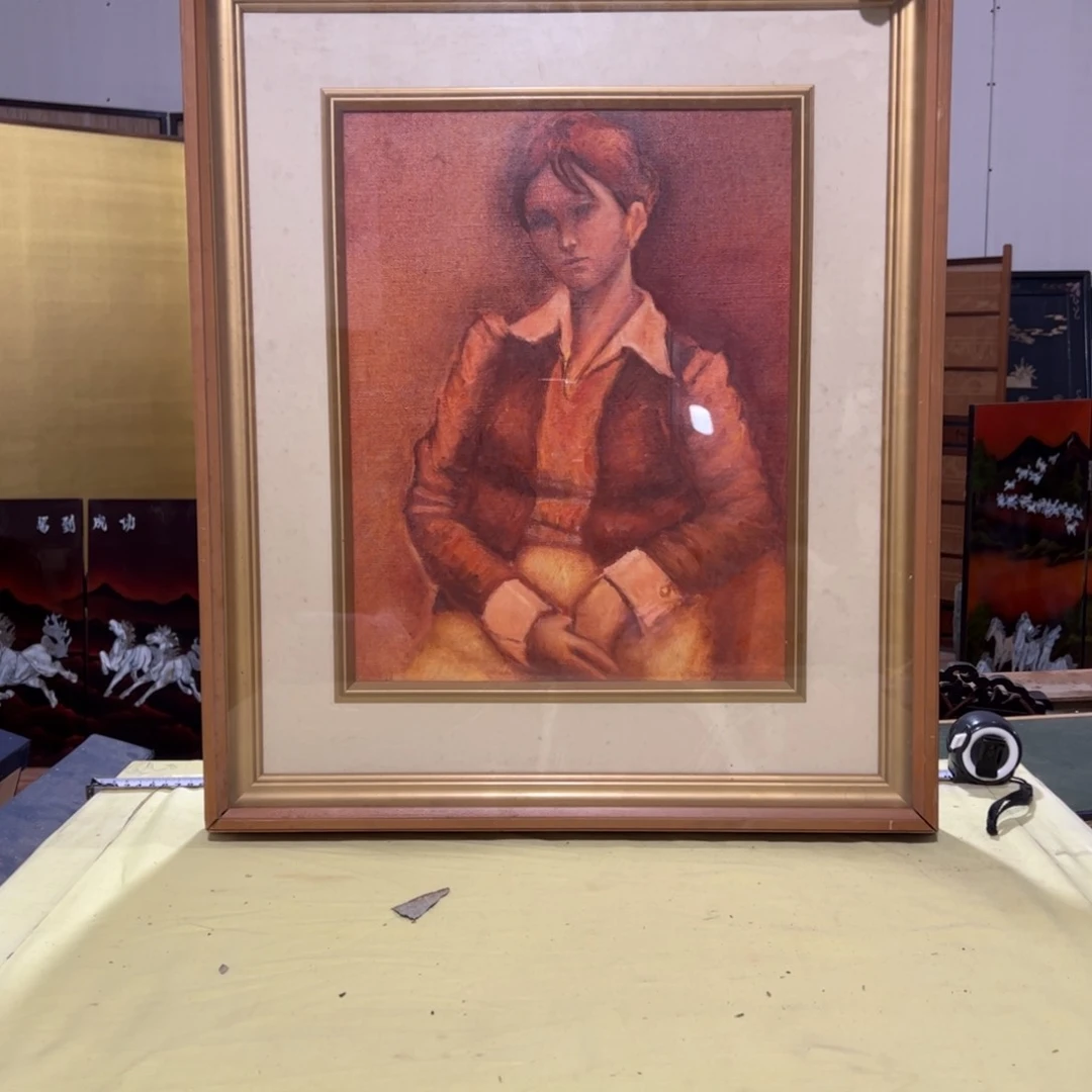 绘画一****年屏风框画油画版画