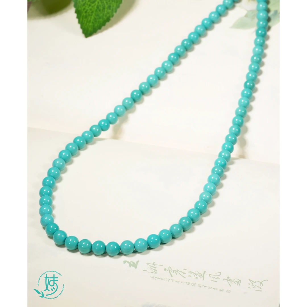 【婧婧精选】典藏 · 18K原矿稀有奶绿色绿松石塔链 高品塔链≈5-6mm+