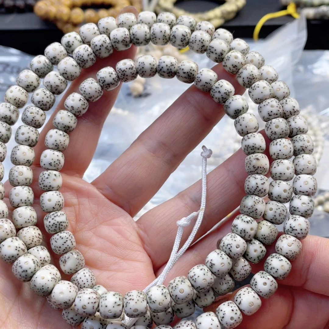 星月菩提吊坠石玉料青花绿包白大眼睛尺寸8