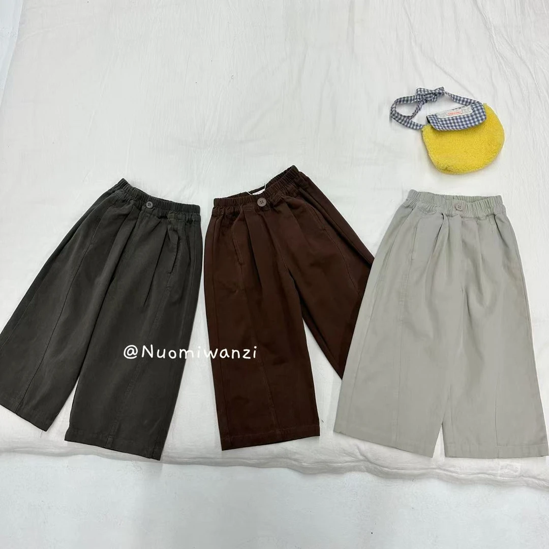 儿童韩系版型超好纯棉不规则分割亲子裤（秋款）WZJ-25597