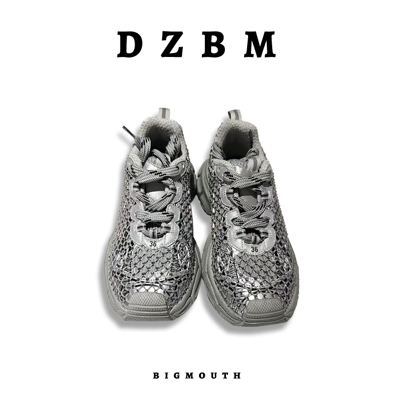 DZBM2025春季新款重工厚底渔网休闲老爹鞋-X5454