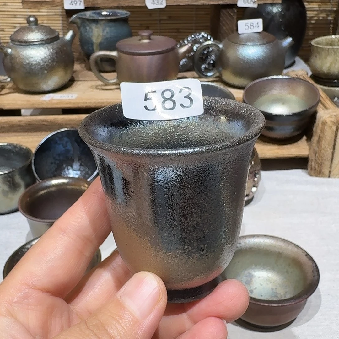 白***凉壶建水紫陶紫泥柴烧杯