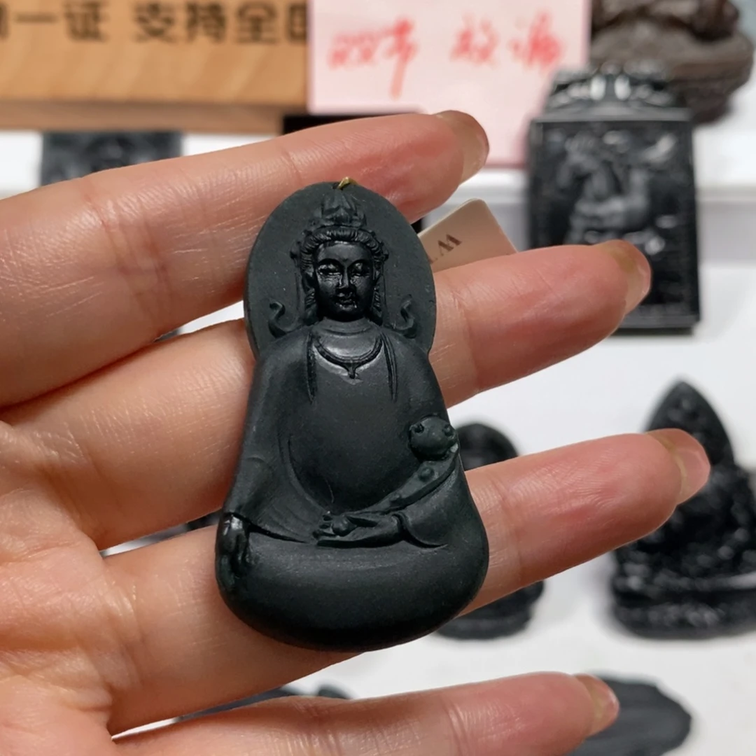 定制翡翠未镶嵌天然缅甸墨翠A货素衣