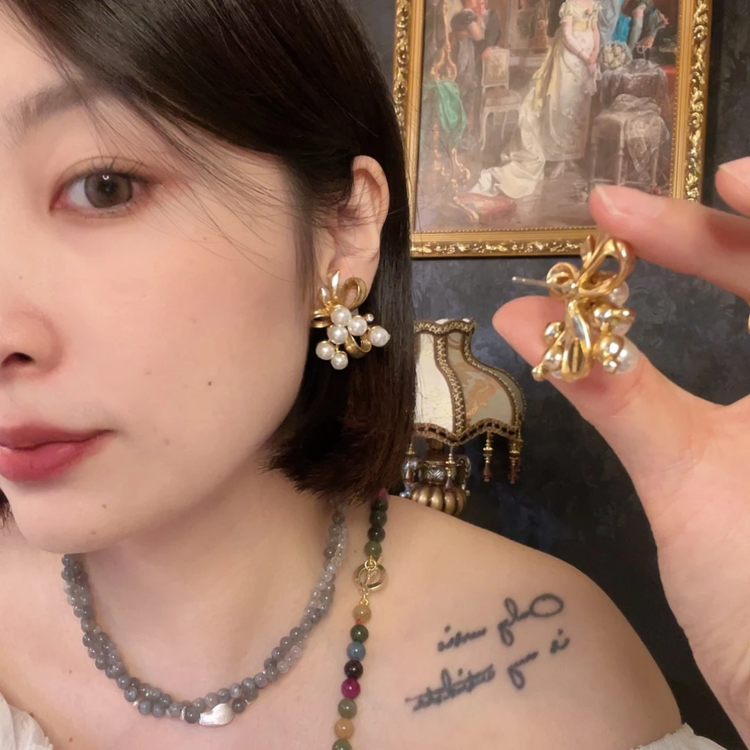 黄铜琉璃925银耳饰