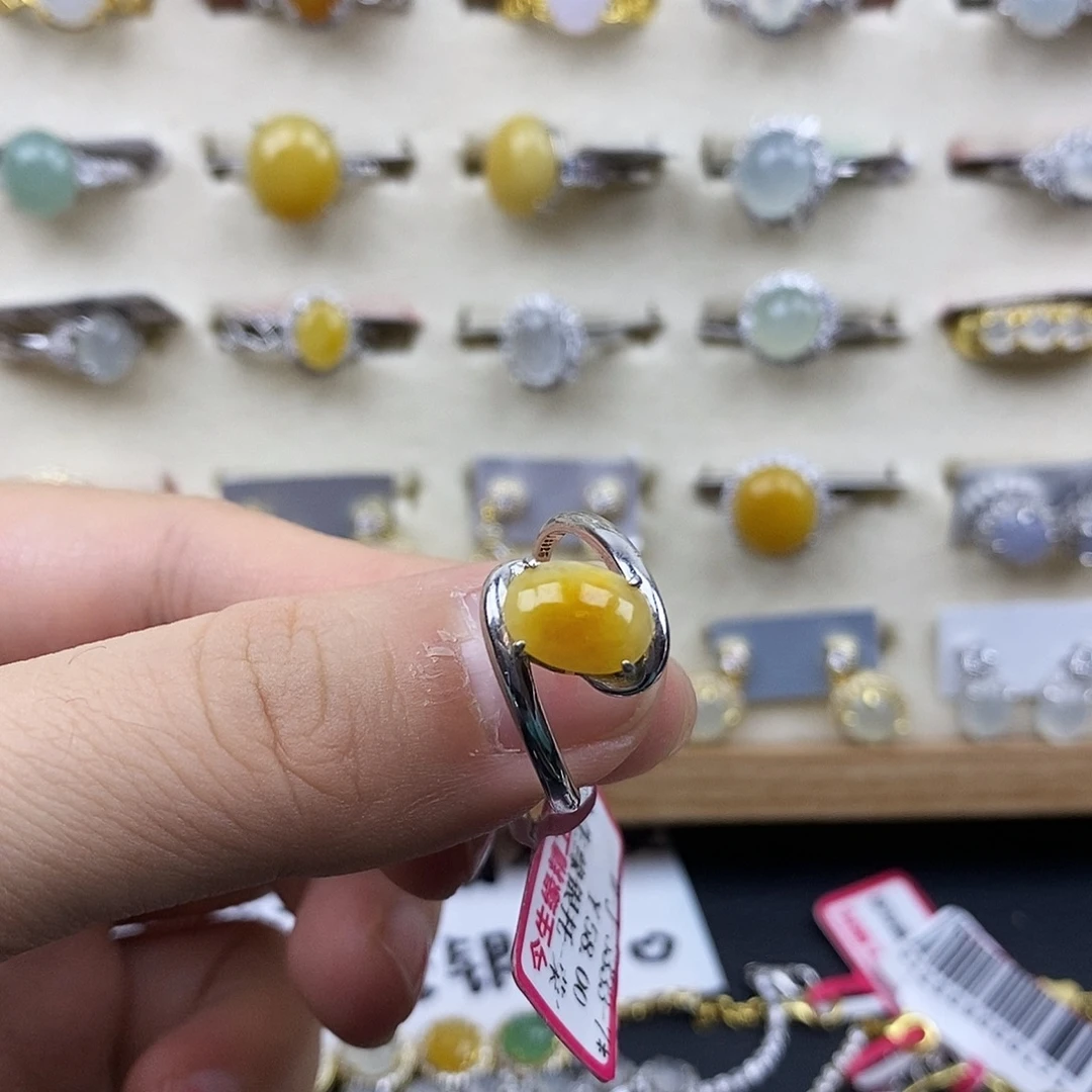 翡翠银S925镶嵌戒指