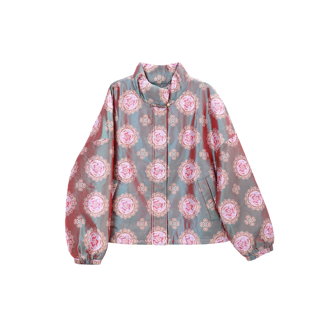 【岚岚专属】三兔共耳宝相花浮光锦加三防棉服 2681619