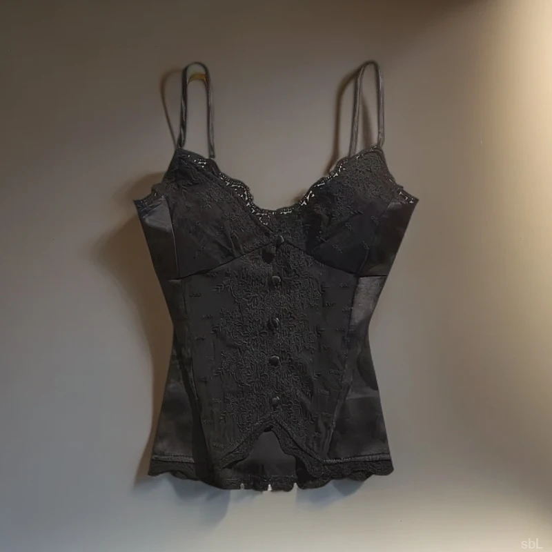 新款背心女打底外穿内搭新中式蕾丝2025吊带女黑色修身夏季薄醋酸