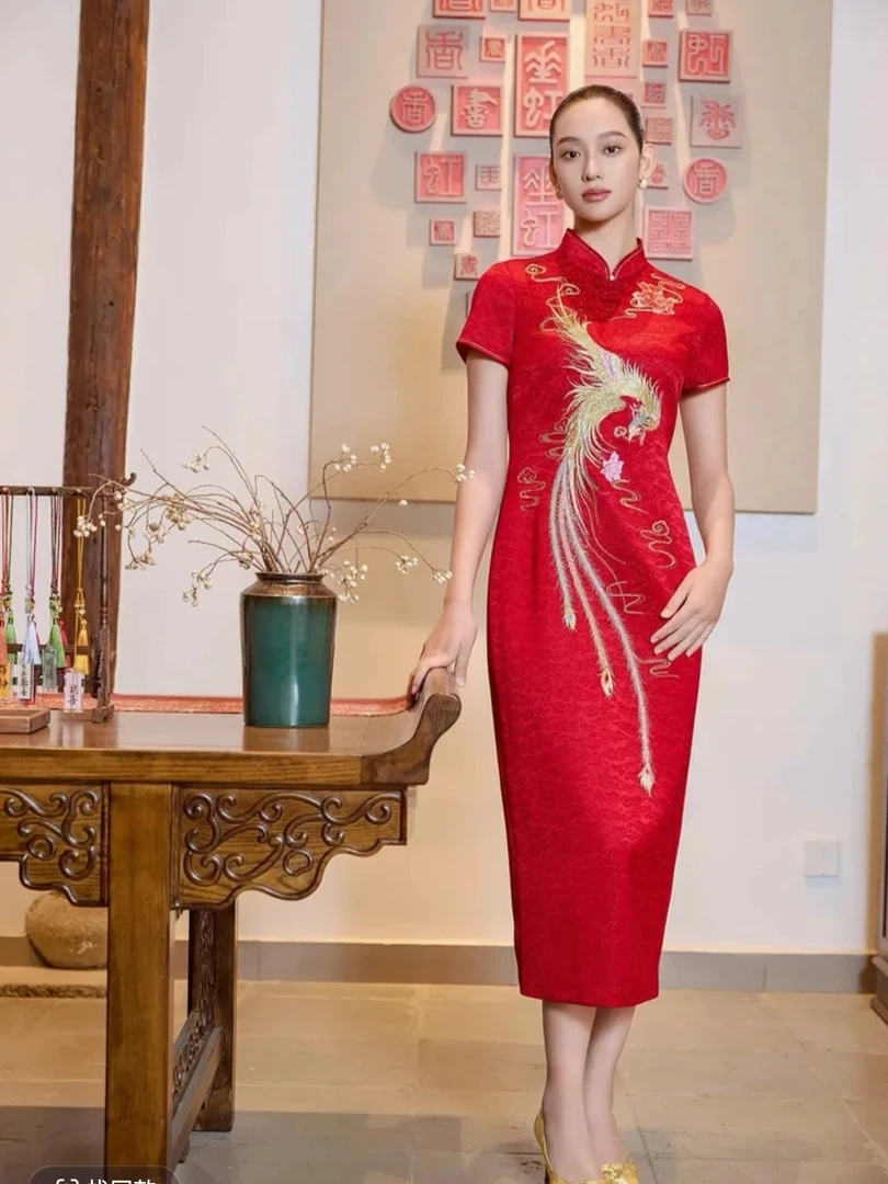 170262朱紫褕婚庆敬酒服华丽隆重喜妈妈礼服婚礼气质婚庆礼服高端