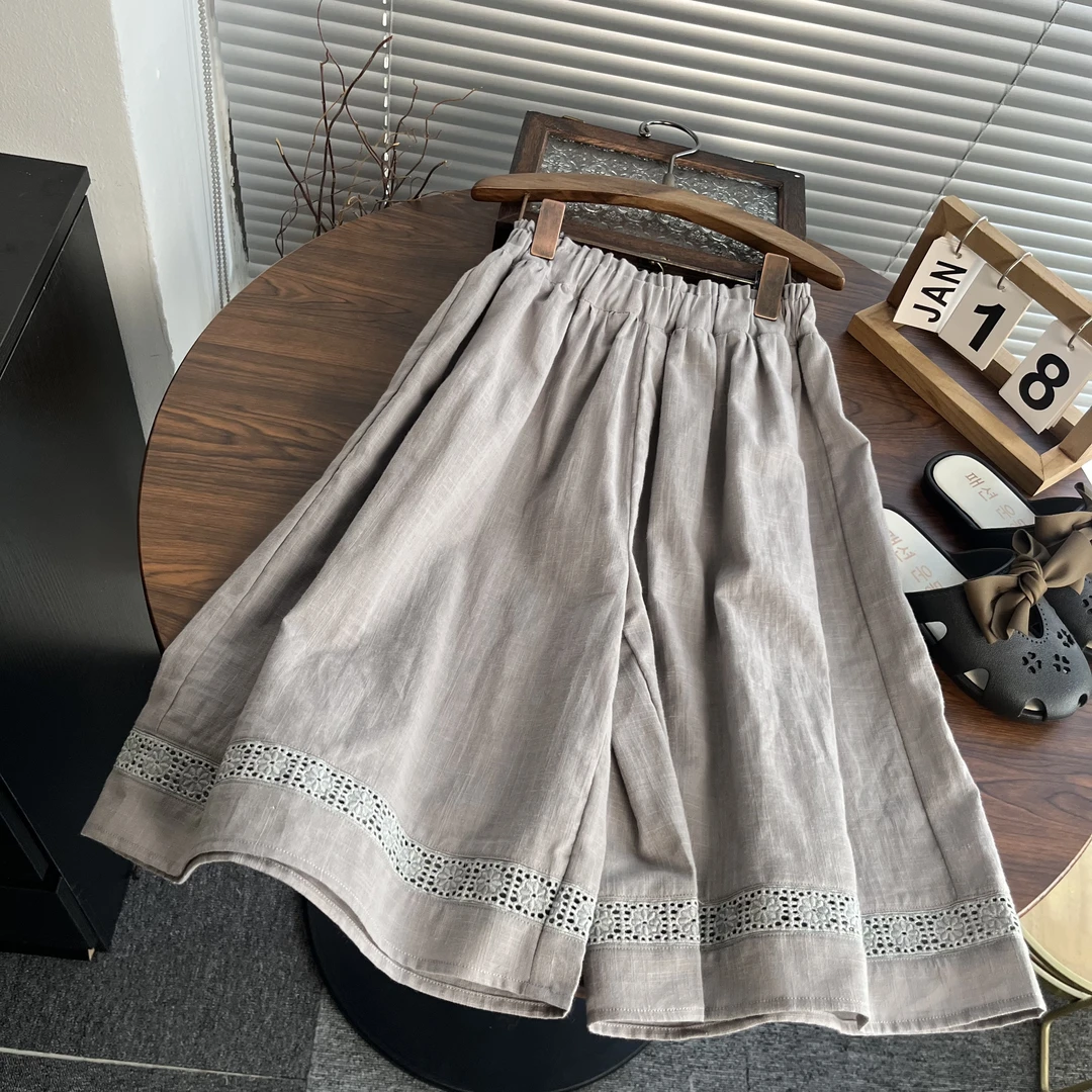 女童裤子夏季新款女孩宽松直通阔腿裤