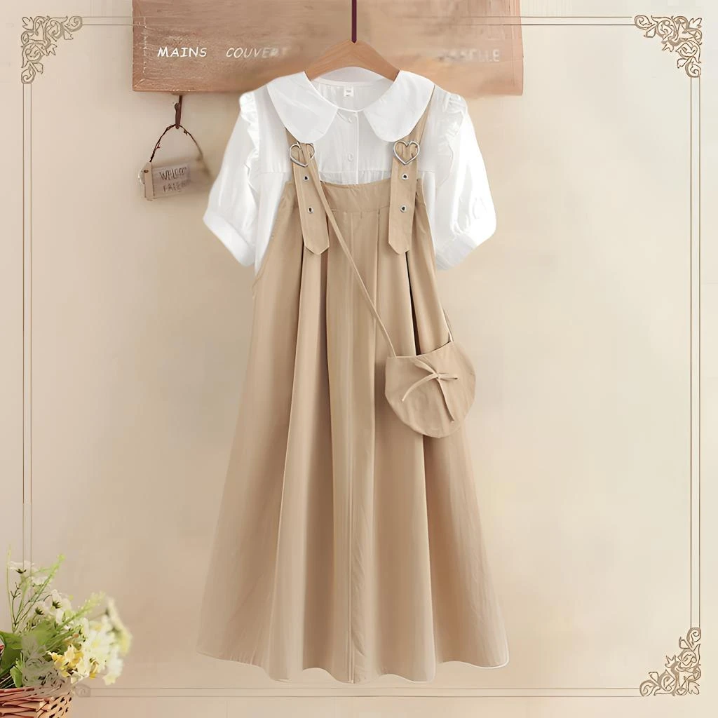 12-13-14-15岁女孩夏季背带裙2025新款少女初中高中学生连衣裙子