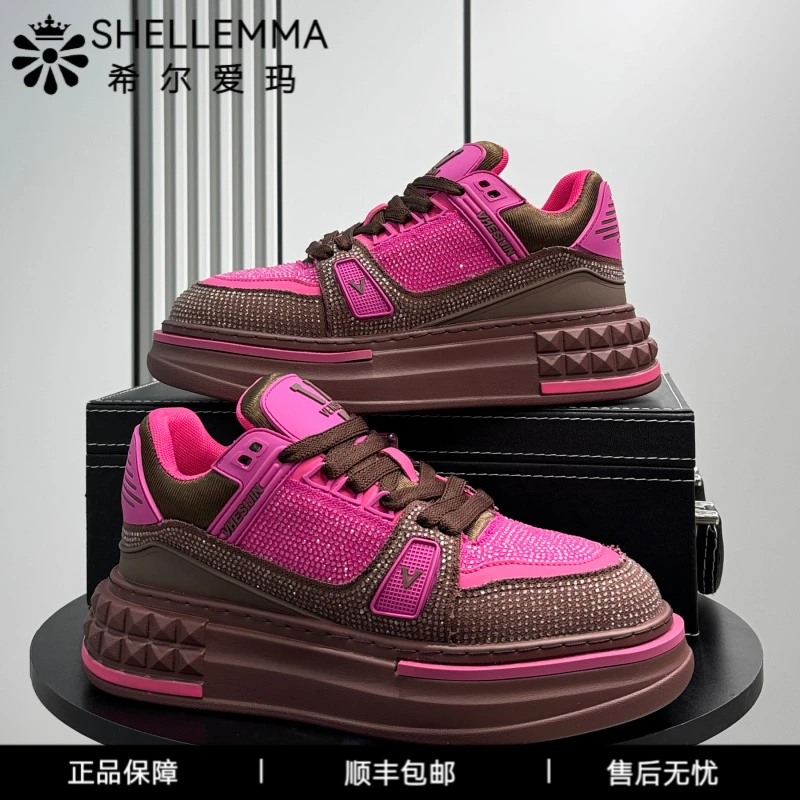 希尔爱玛潮牌满钻男鞋夏季新款网红超火小众内增高板鞋厚底休闲运