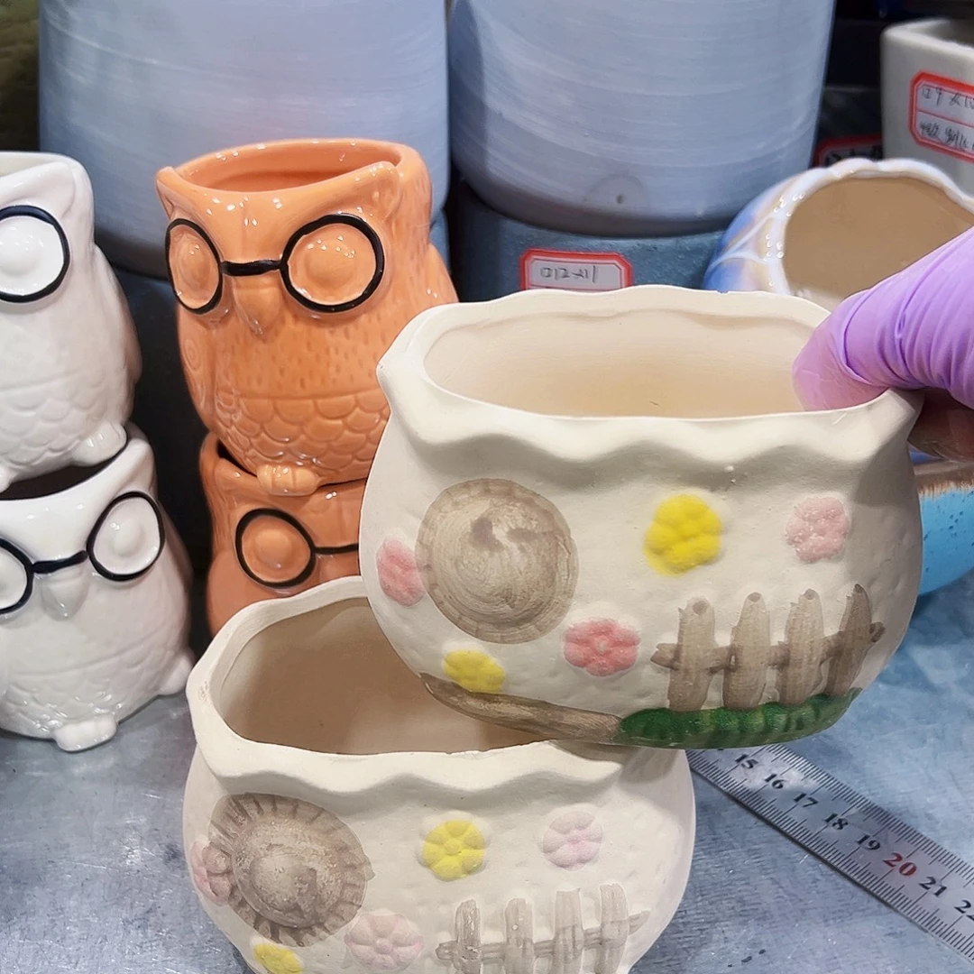 有孔外贸尾单陶瓷花盆凑单10米包邮