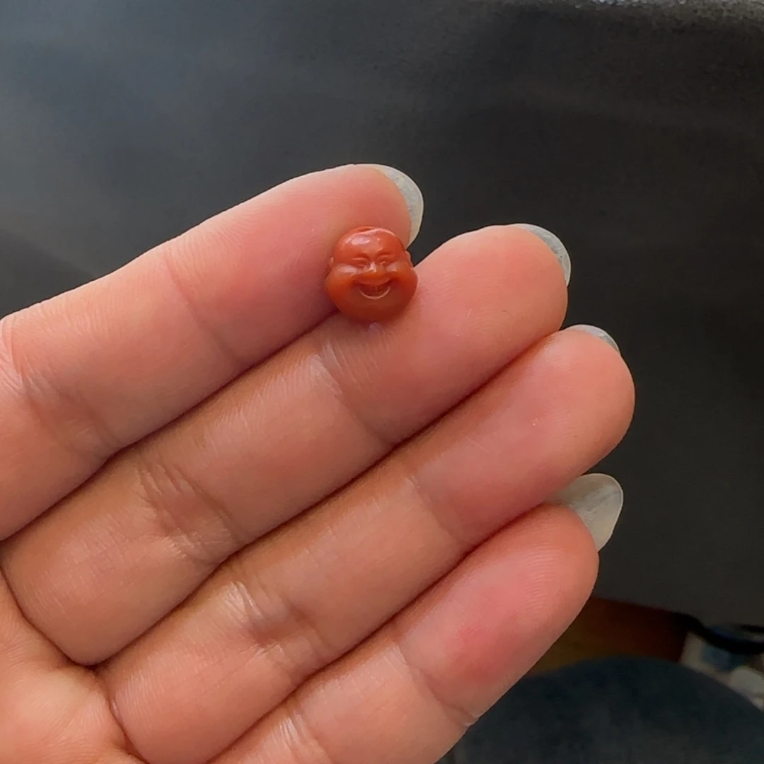 南红玛瑙手串未镶嵌五*哥啊东寨老南红弥勒佛头单珠