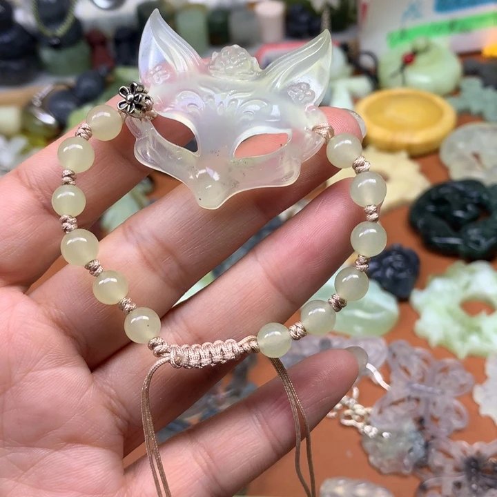 蛇纹石玉合金颈饰