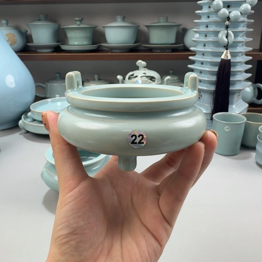摆件特价汝窑仿古釉低足香炉