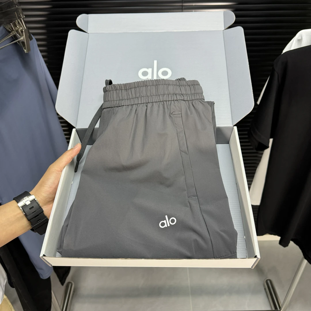 alo男士夏季休闲运动速干透气潮流百搭时尚宽松弹力直筒裤