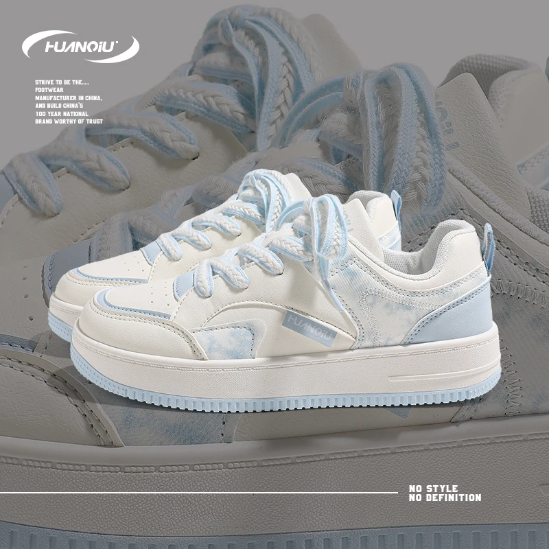 HUANQIU/环球高颜值潮流厚底百搭板鞋女鞋2025春季新款运动休闲鞋