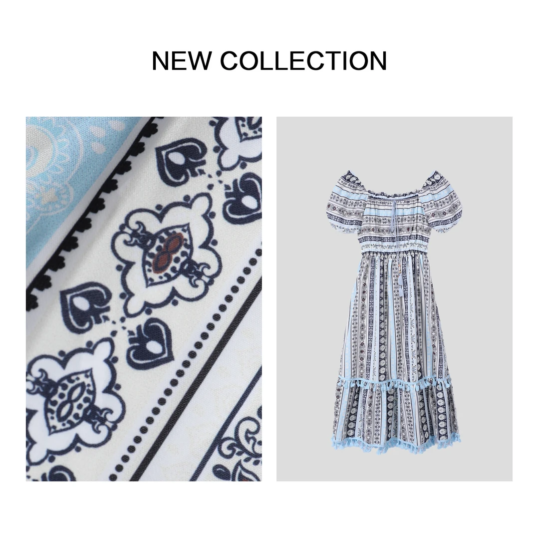 【小依专享】L1F36021AC度假沙滩风休闲夏季短袖气质连衣裙-6021