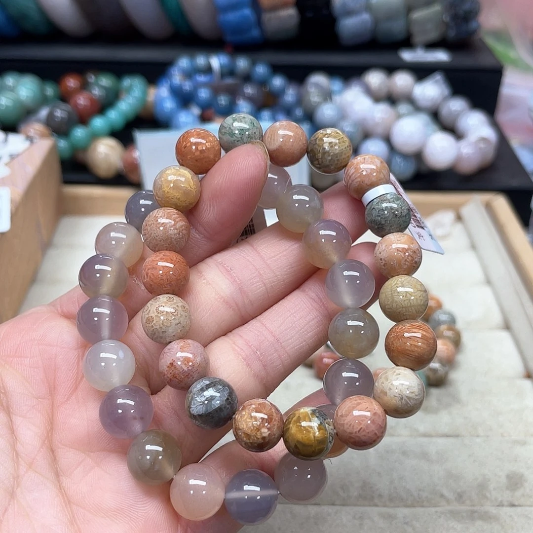 硅化珊瑚（珊瑚玉）手链未镶嵌小*硕515