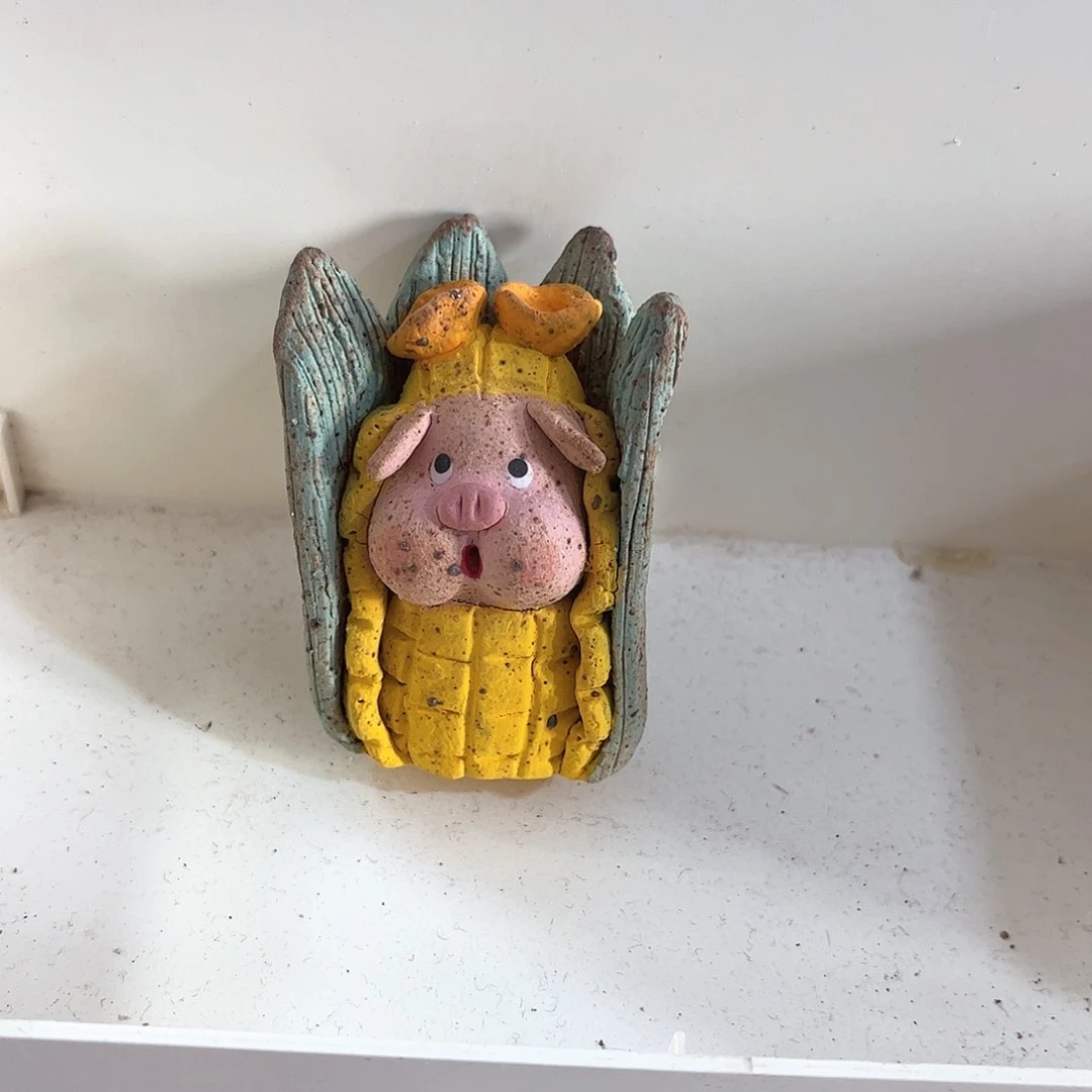 泥塑古镇炻陶花盆