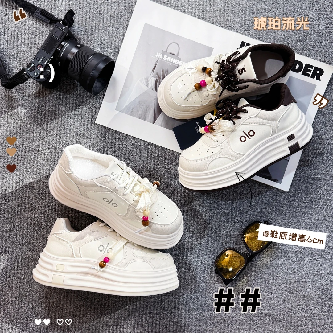 【运费补贴】2025厚底时尚网红小白鞋女百搭运动板鞋增高BY668  XZB