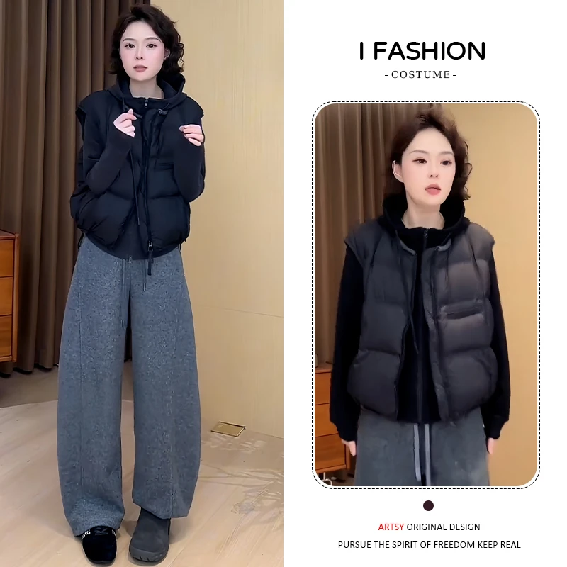 小个子韩版时尚百搭马甲女2025秋冬新款洋气休闲减龄加棉加厚外套