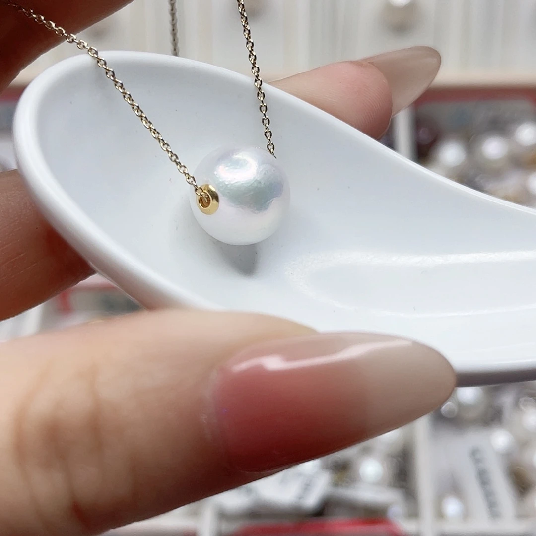 淡水珍珠颈饰18K金镶嵌