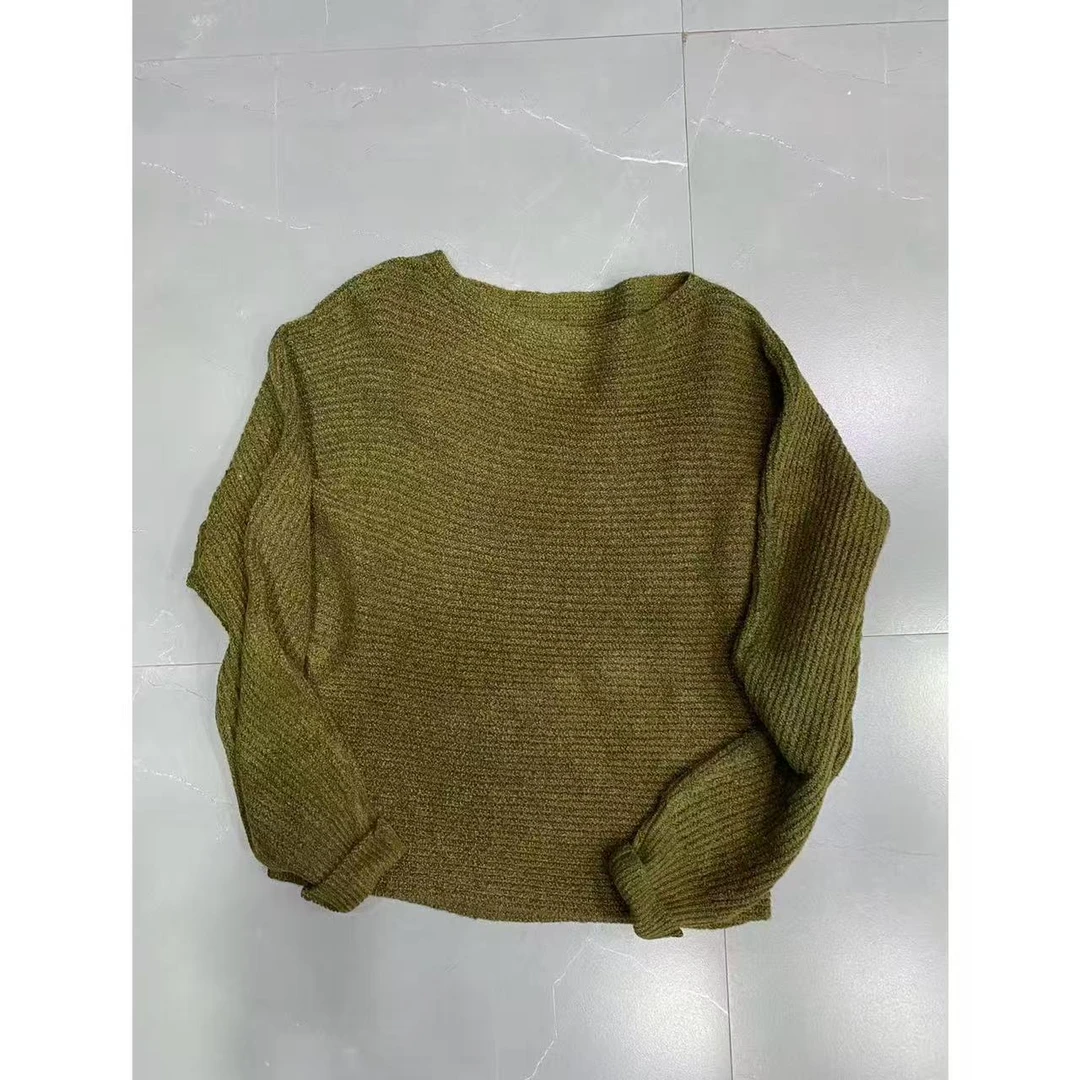 小众韩系斜肩毛衣