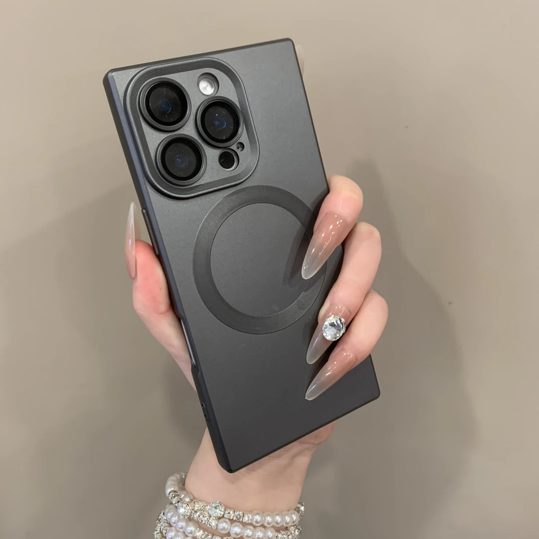新款长方形直角磁吸适用苹果15promax手机壳iphone14pro/13硅胶12