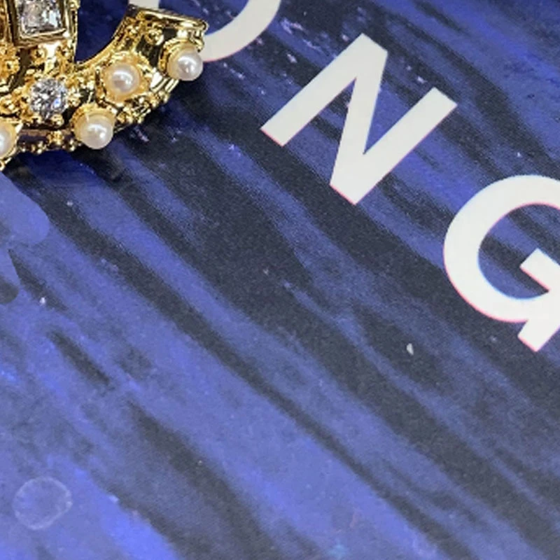 铜合金锆石耳饰 金色米珠闪钻耳钉01ED1084