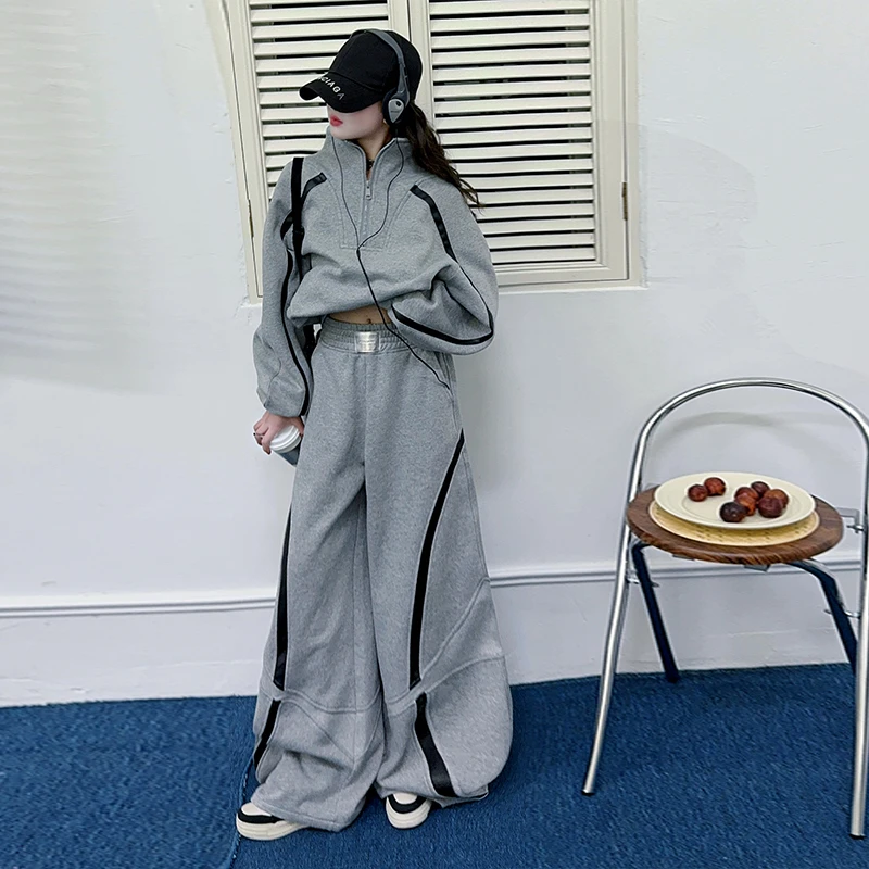 女童春装套装2025新款洋气儿童网红时髦春秋季女大童装卫衣两件套